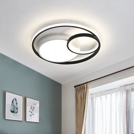 Simple Acrylic Led Ceiling Light Fixture - Circular Flush Mount Lamp For Dorm Room