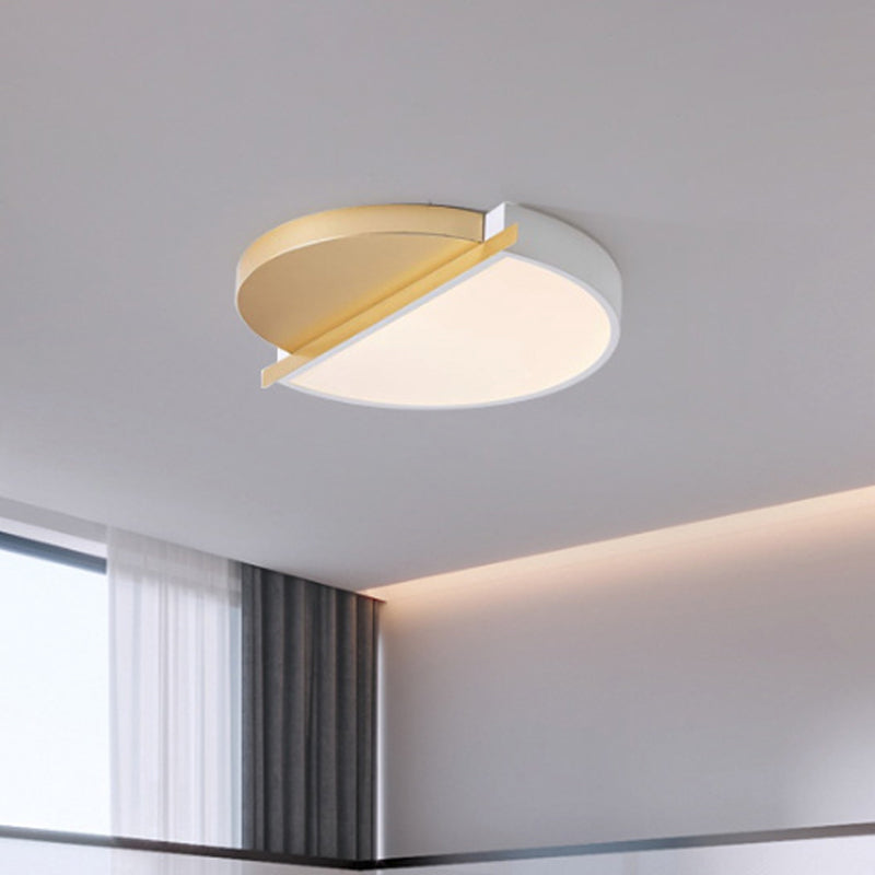 Modern Metal Led Flush Light: Sunrise Design 16/23.5 W Round Bedroom Ceiling Mount Lamp In White/3