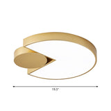 Modern Geometric Led Ceiling Light In Gold With 3 Color Options – Minimalistic Flush-Mounted