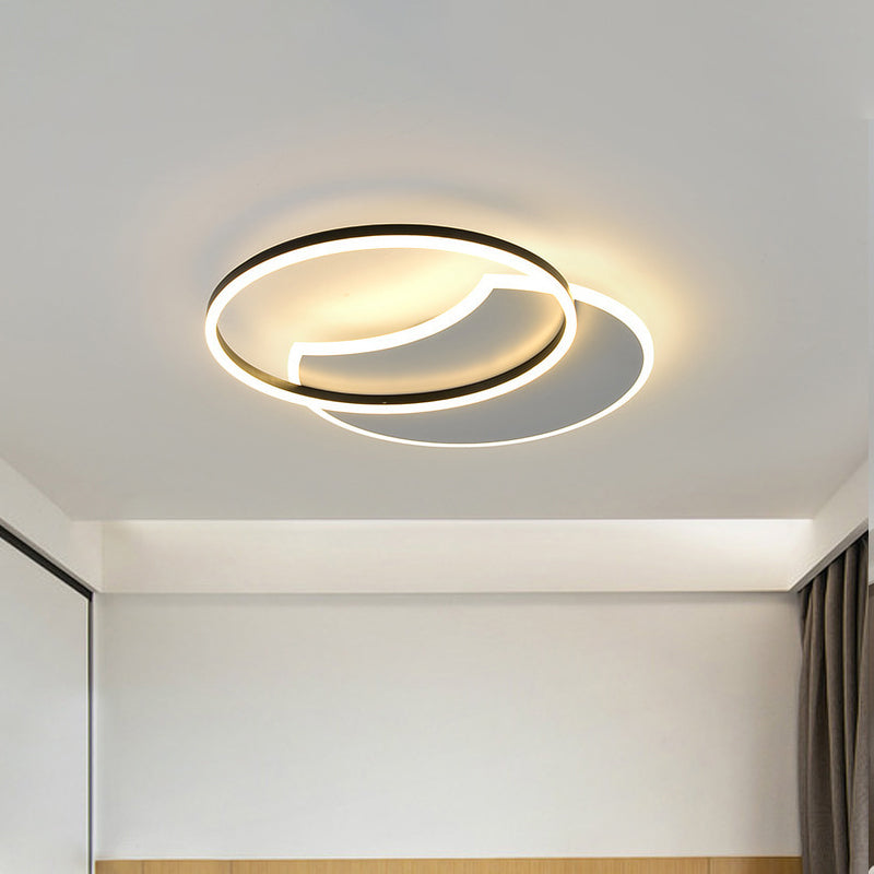 Modern White Led Flush Ceiling Light For Bedroom With Warm/White