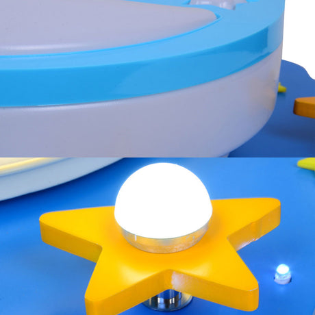 Blue Acrylic Night View Cartoon Ceiling Lamp - Ideal For Kindergarten