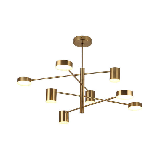 Contemporary Metal Chandelier Light Fixture - 3/4 Tiered 6/8 Lights Black/Gold Pendant For Bedroom