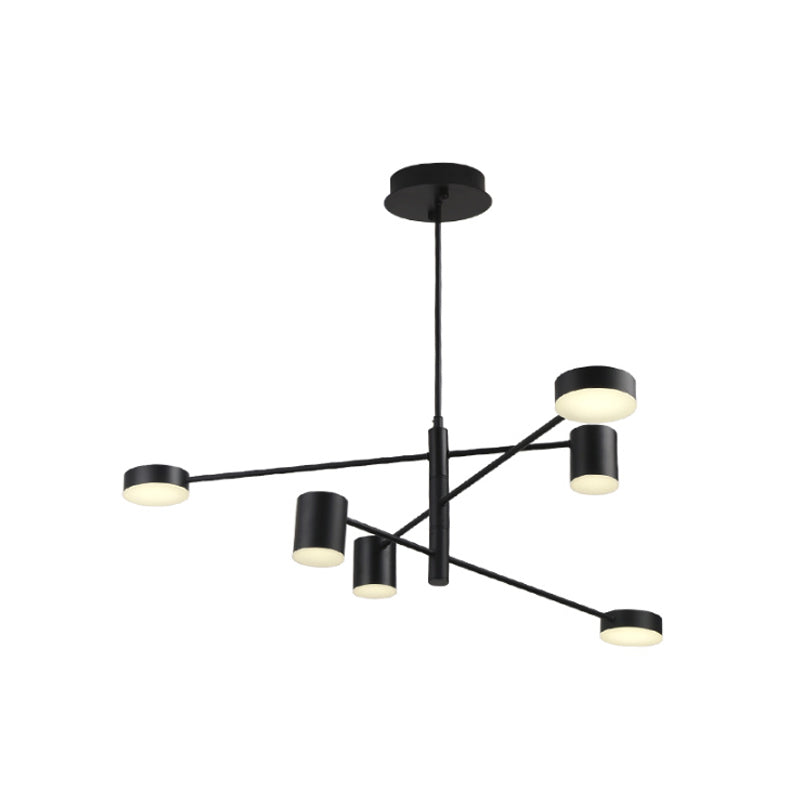 Contemporary Metal Chandelier Light Fixture - 3/4 Tiered 6/8 Lights Black/Gold Pendant For Bedroom