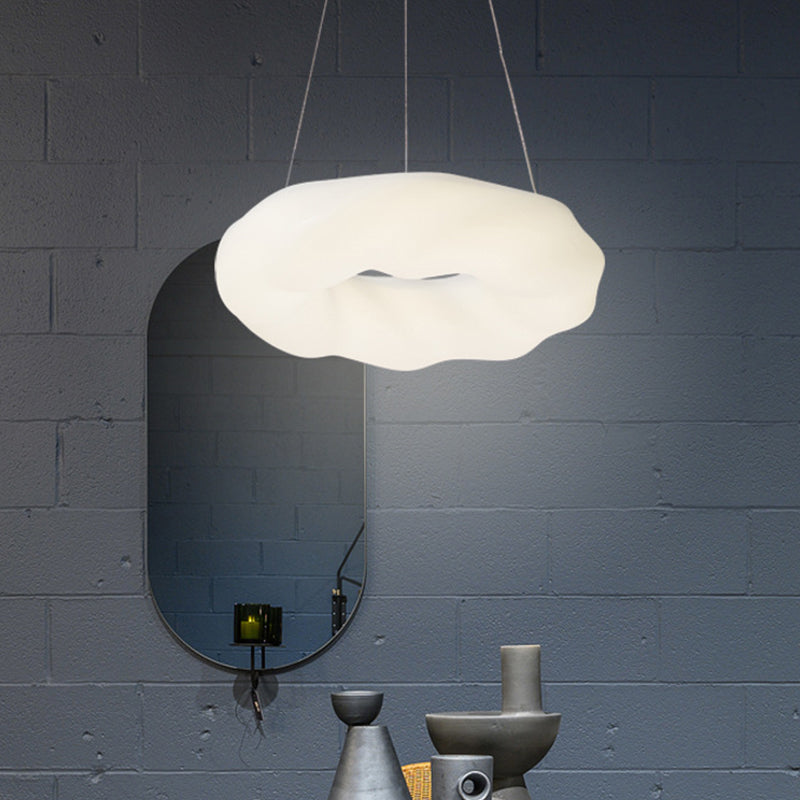 Contemporary Cloud Shaped Led Chandelier In White For Living Room