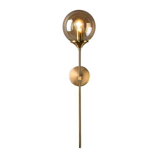 Postmodern Clear/Amber/Smoke Grey Glass Single Brass Wall Lamp