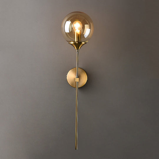 Postmodern Clear/Amber/Smoke Grey Glass Single Brass Wall Lamp