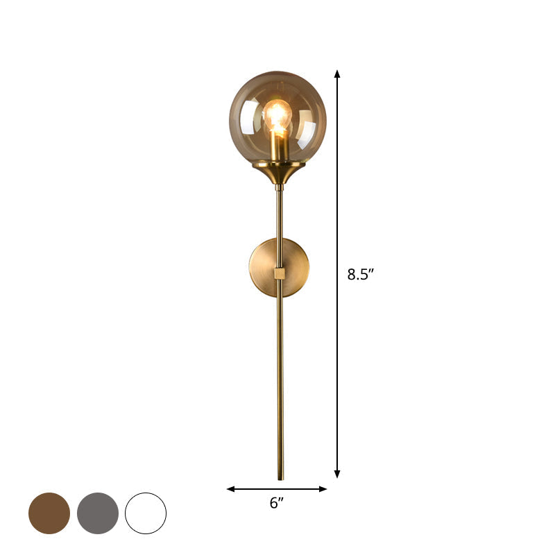 Postmodern Clear/Amber/Smoke Grey Glass Single Brass Wall Lamp