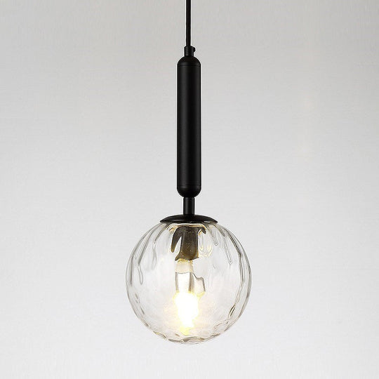 Postmodern Spherical Wall Mounted Lamp In Black/Gold With Clear Water/White Glass - Perfect Bedside