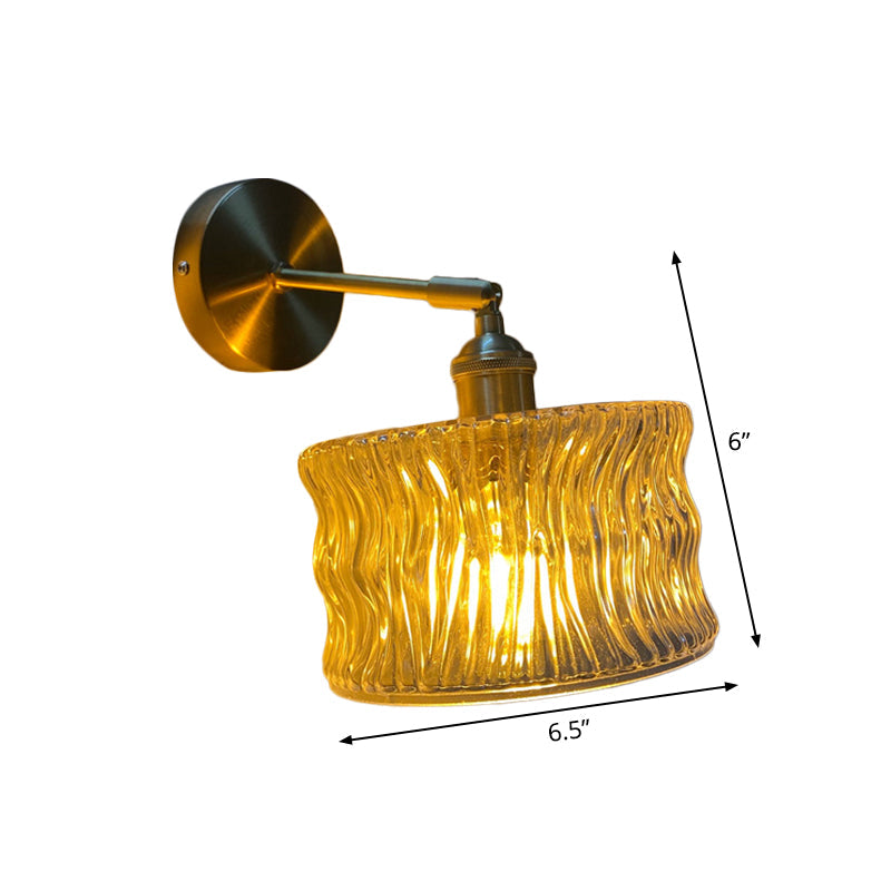 Gold Rotatable Wall Sconce With Glass Shade - Bedroom Lamp