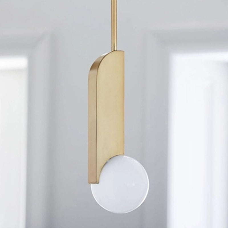 Stylish Cream Glass Ball Pendant Lamp With Gold Finish - Modern Dining Table Suspension Light 1 /