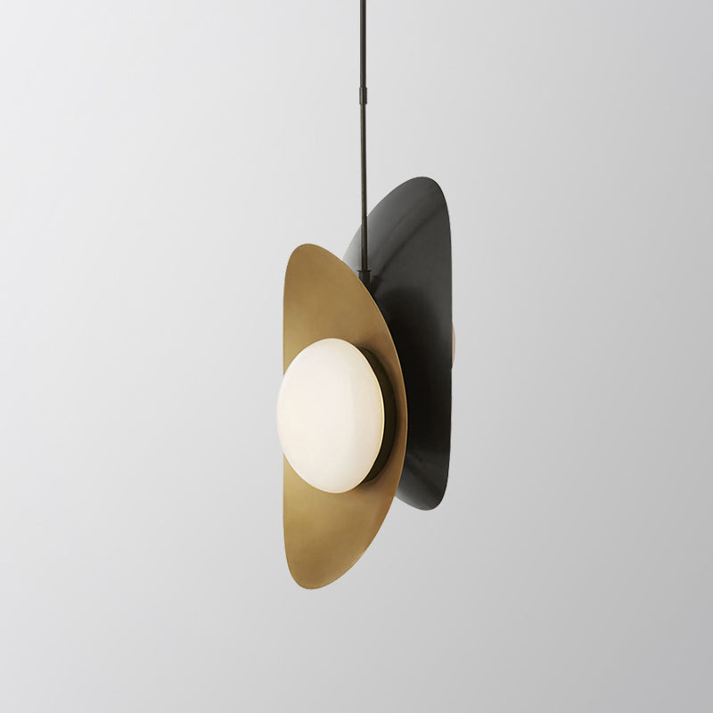 Opal Frosted Glass Pendant Light Kit - Designer Postmodern Style Hanging With 2 Lights In
