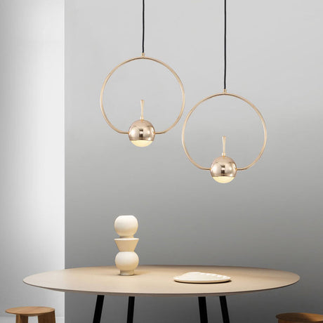 Modern Led Pendant Ceiling Light In Rose Gold Round/Triangle/Rectangle Shape With Acrylic Dome Shade