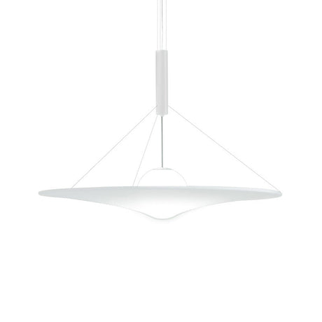 Designer Cream Ball Glass Trumpet Pendant Light Fixture With Flared Shape - 1-Bulb White Suspension