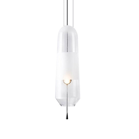 Postmodern Black Bedroom Pendant With Clear/Smoke/Amber Glass Shade