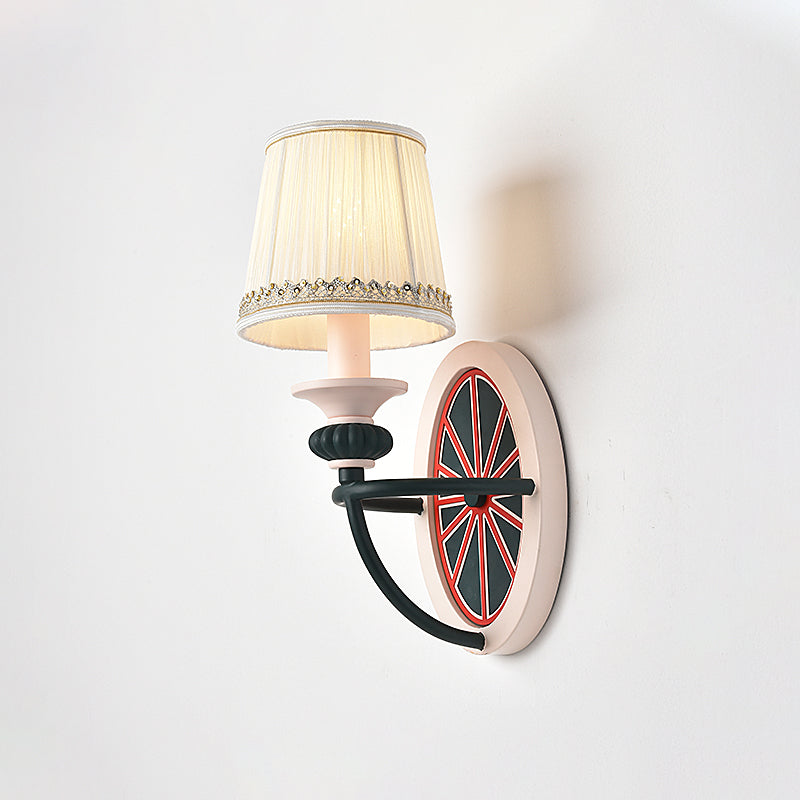 Modern Metal Bucket Wall Light: Stylish Sconce Lamp For Living Room Or Kid Bedroom Green