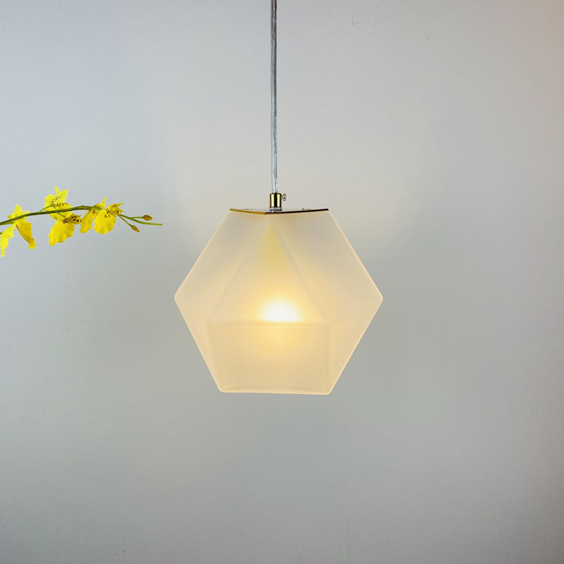 Modern Geometric Pendant Light - White/Smoke Grey/Rose Gold Glass Ideal For Dining Room Ceiling