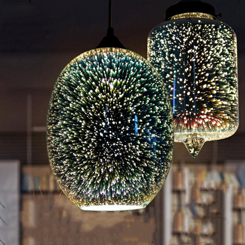 Colorful Glass Snack Bar Pendant Light In Silver - Postmodern Hanging Design / B