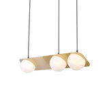Postmodern V/Z/Horizontal Chandelier With Frosted White Ball Glass Gold Finish - 2/3/4 Heads Hanging