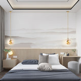 Amber/Clear Glass Triple Light Ceiling Chandelier - Modern Dining Room Decoration Amber