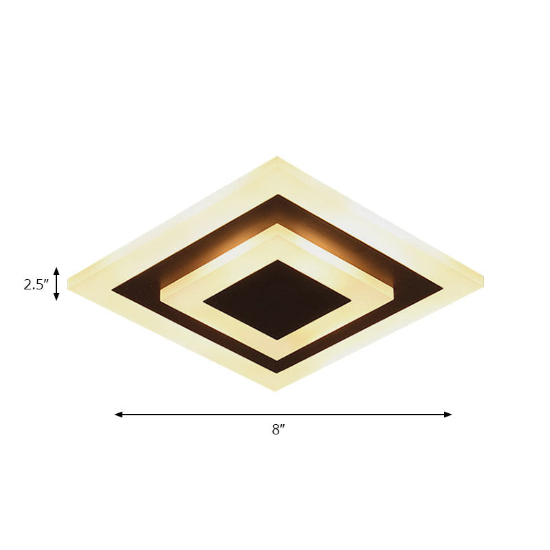 Modern Square Acrylic Led Flush Mount Ceiling Light - Stylish Lamp For Corridors And Kitchens