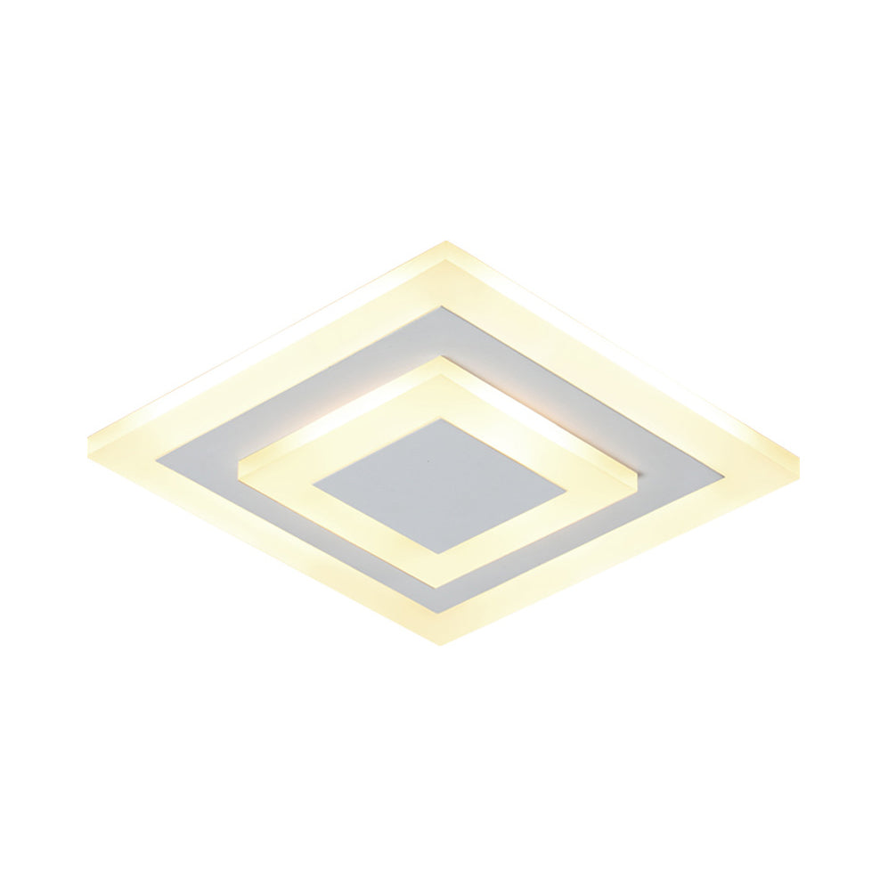 Modern Square Acrylic Led Flush Mount Ceiling Light - Stylish Lamp For Corridors And Kitchens