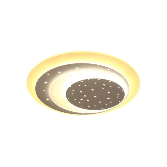Starlit Acrylic Crescent Led Ceiling Light: A Romantic Flushmount For Girls’ Bedroom