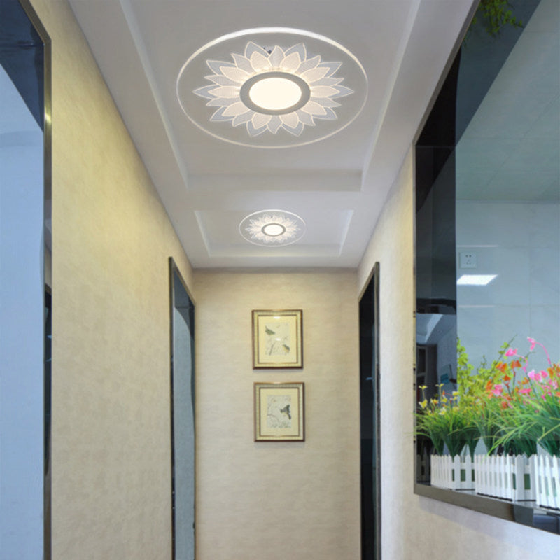 Kids Cartoon Led White Ceiling Lamp With Acrylic Flower Design