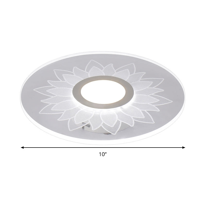 Kids Cartoon Led White Ceiling Lamp With Acrylic Flower Design