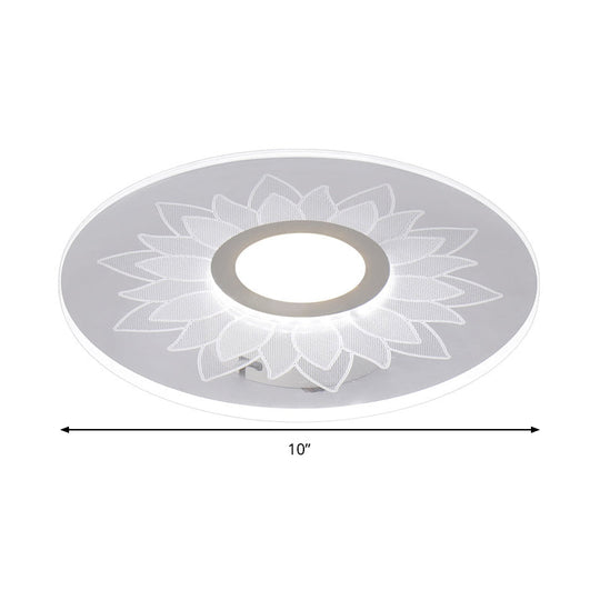 Kids Cartoon Led White Ceiling Lamp With Acrylic Flower Design