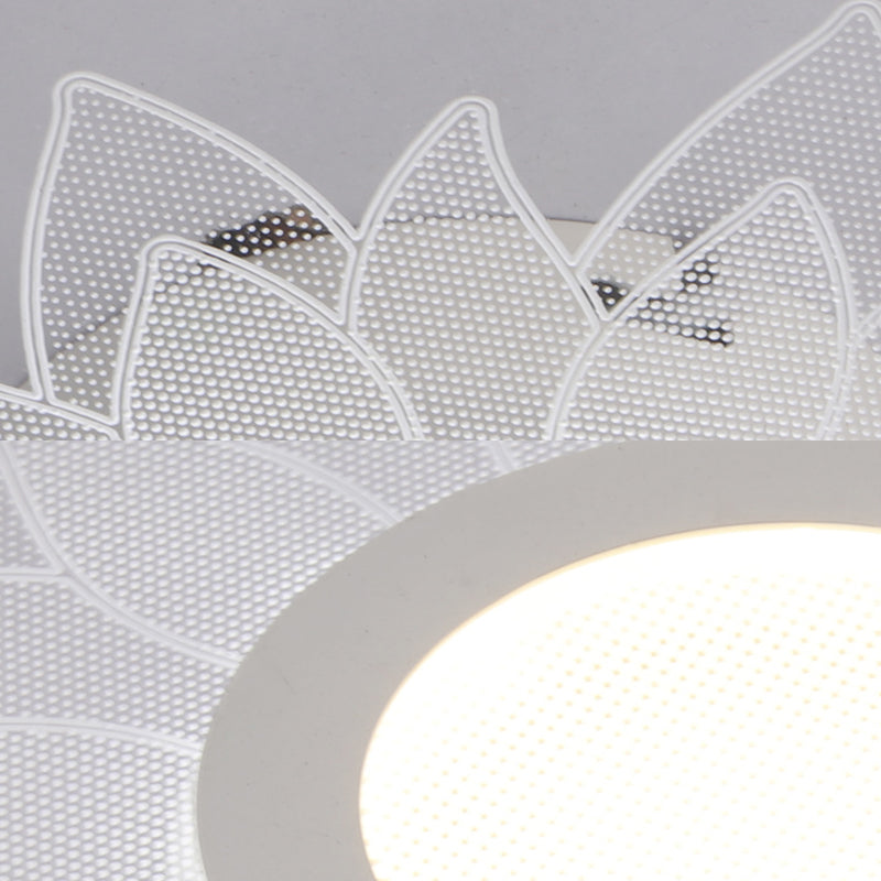 Kid’s Cartoon Led White Ceiling Lamp With Acrylic Flower Design