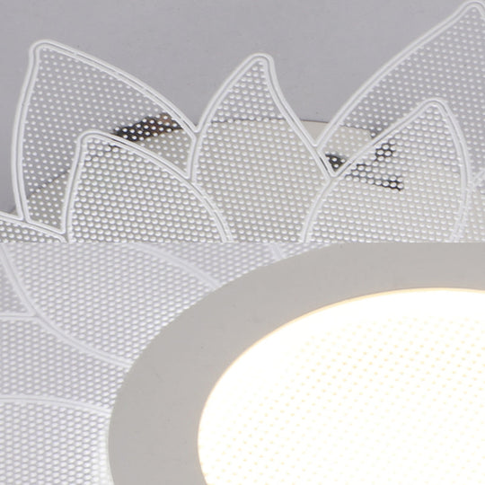 Kids Cartoon Led White Ceiling Lamp With Acrylic Flower Design