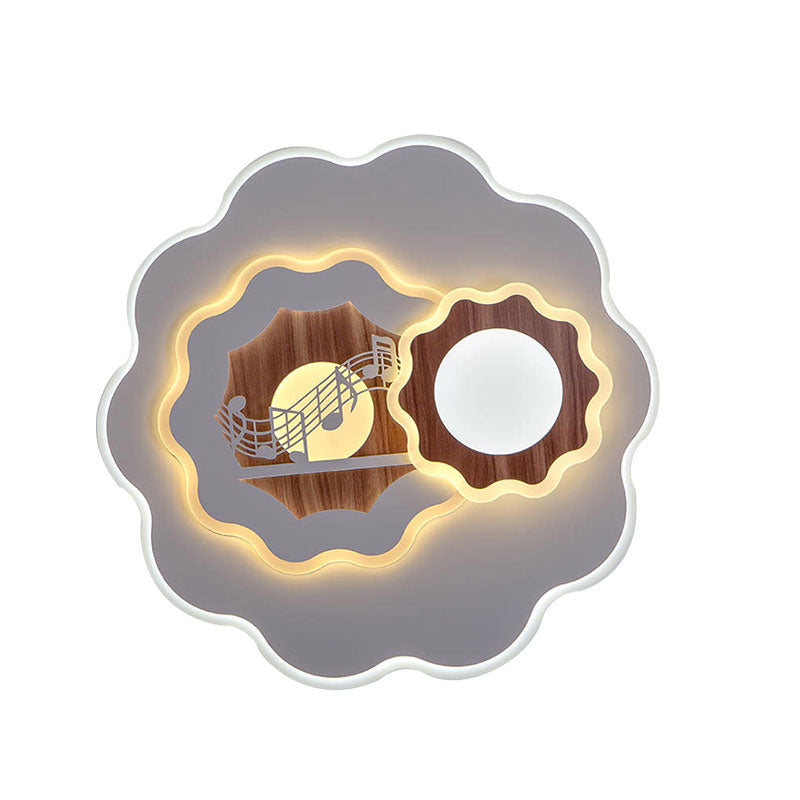 Romantic Acrylic Blossom Ceiling Mount Flush Light In White For Adult Bedroom