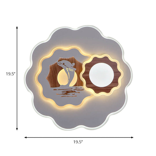 Romantic Acrylic Blossom Ceiling Mount Flush Light In White For Adult Bedroom