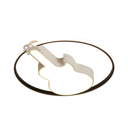 Candy-Colored Guitar Acrylic Flush Mount Led Ceiling Light For Game Rooms
