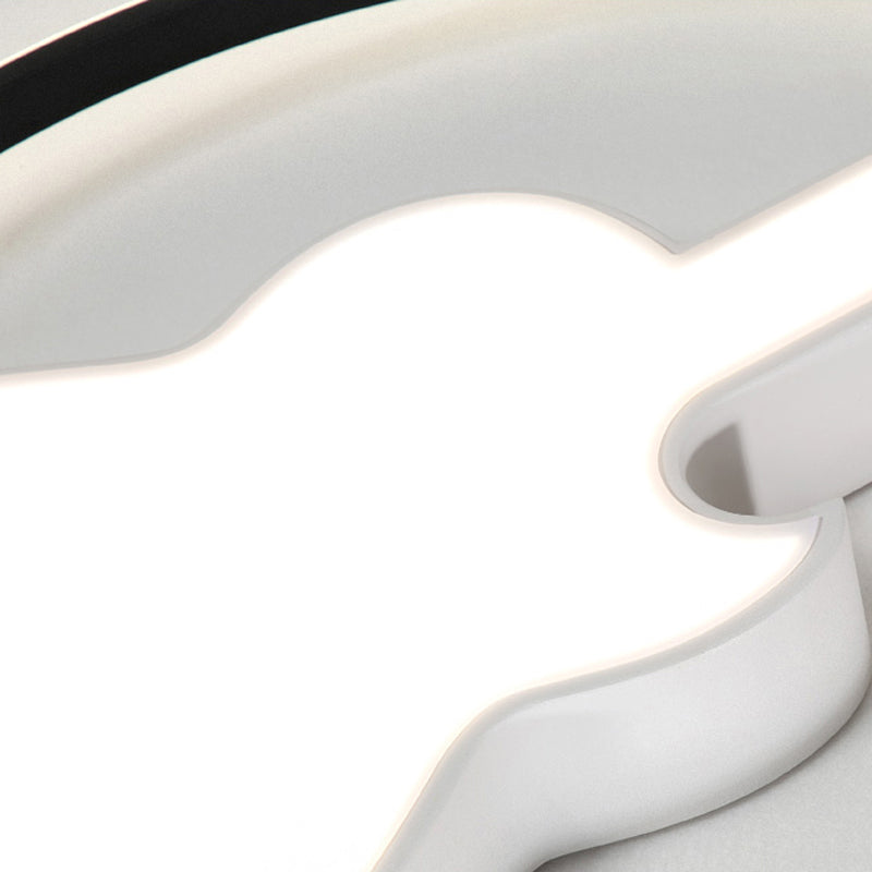 Candy-Colored Guitar Acrylic Flush Mount Led Ceiling Light For Game Rooms