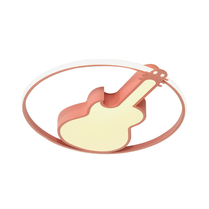 Candy - Colored Guitar Acrylic Flush Mount Led Ceiling Light For Game Rooms