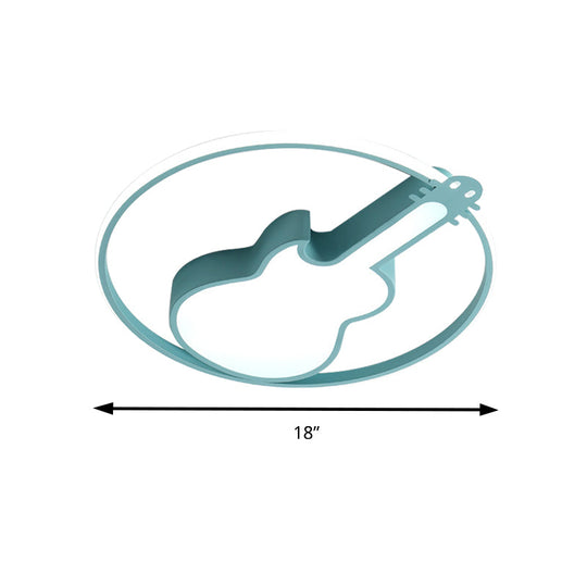 Candy - Colored Guitar Acrylic Flush Mount Led Ceiling Light For Game Rooms