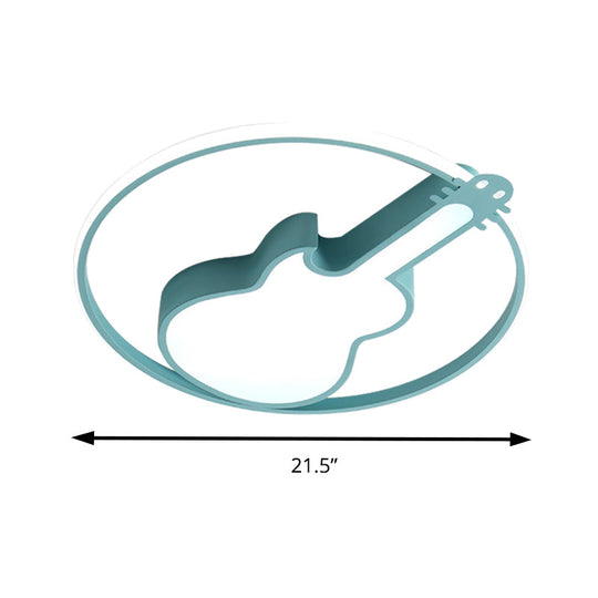 Candy - Colored Guitar Acrylic Flush Mount Led Ceiling Light For Game Rooms