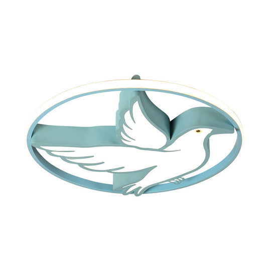Peace Pigeon Acrylic Ceiling Light With Led Ring: Perfect For Living Rooms And Animal Lovers