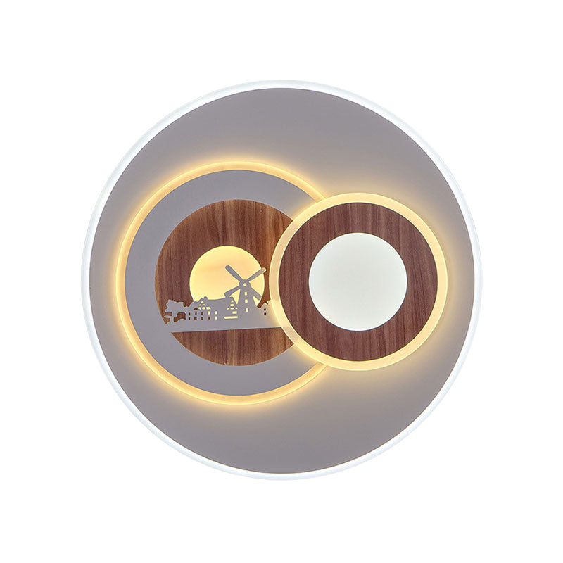 Sleek Acrylic Led Flush Mount Ceiling Light For Corridors Contemporary White Design