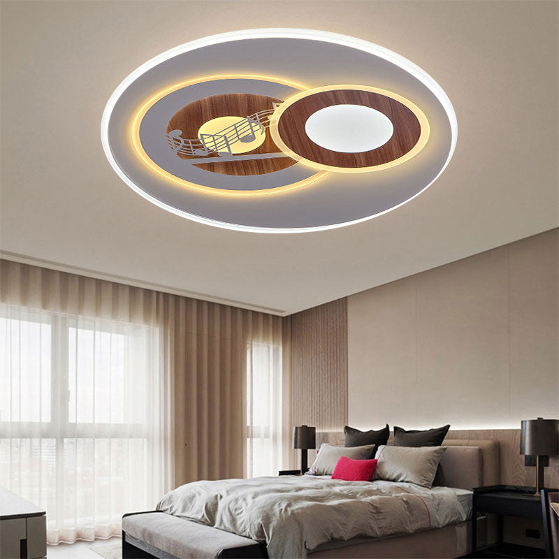 Sleek Acrylic Led Flush Mount Ceiling Light For Corridors Contemporary White Design / C