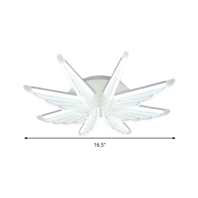 Romantic White Wing Flush Led Ceiling Lamp For Baby Room