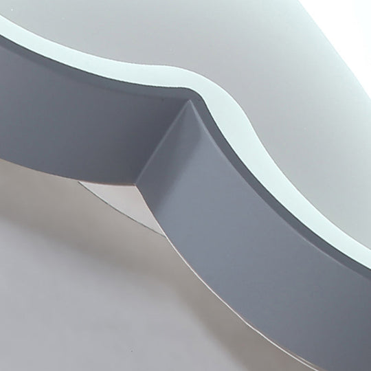 Modern Gray Acrylic Led Flush Light For Foyer Bathroom Energy-Saving Nordic Ceiling Mount