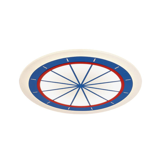 Modern Blue Circle Acrylic Flush Mount Ceiling Light For Bedroom