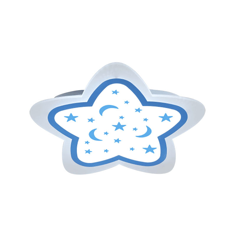 Art Deco Star Shape Ceiling Light For Kid’s Bedroom - Acrylic Flush Mount