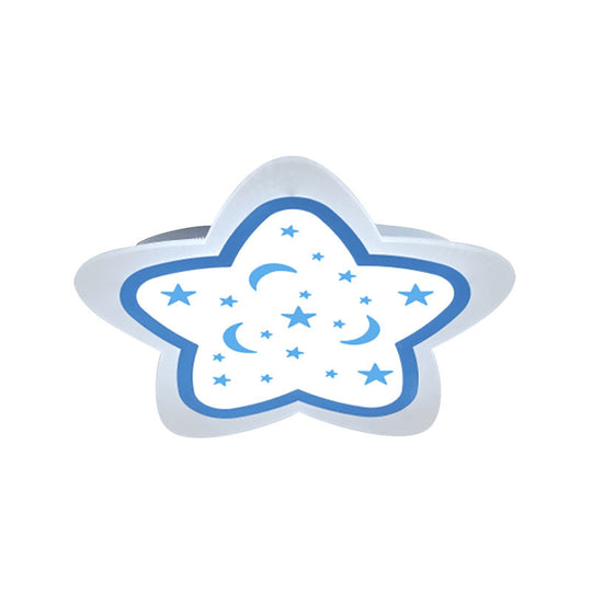 Art Deco Star Shape Ceiling Light For Kid’s Bedroom - Acrylic Flush Mount