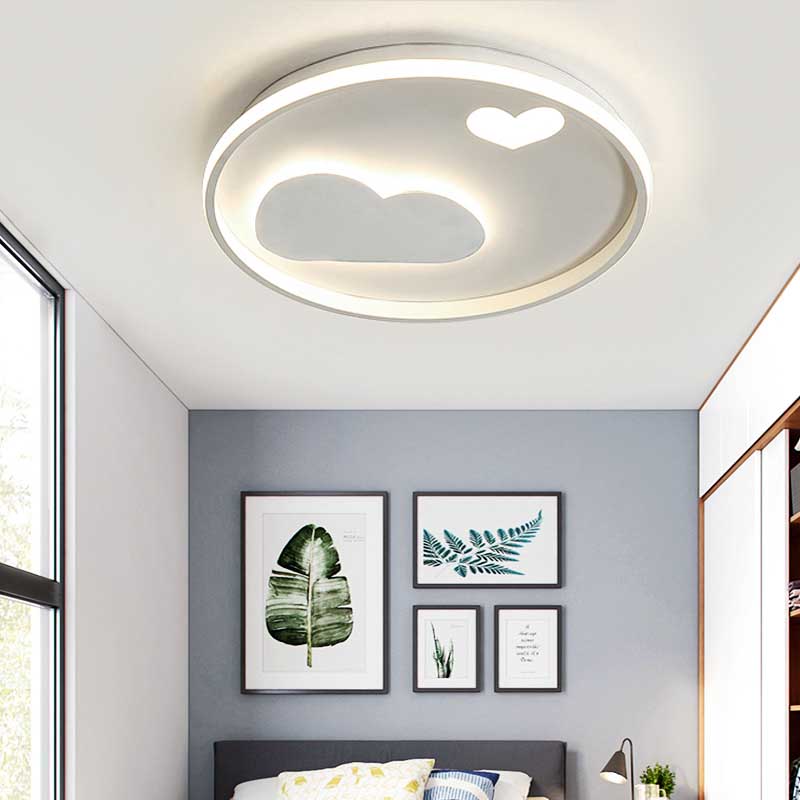Contemporary Heart Ceiling Lamp – Led Acrylic Flush Mount Light For Hotel Hallway White / 16.5’