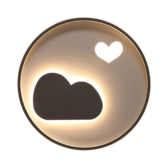 Contemporary Heart Ceiling Lamp Led Acrylic Flush Mount Light For Hotel Hallway