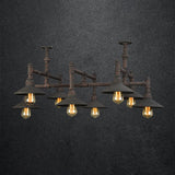 Steampunk Iron Chandelier With Saucer Shade - Black/Rust Finish 5/8/11 Bulbs Ideal For Living Room