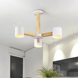 Nordic Cylindrical Ceiling Chandelier - Metallic 3/6/8-Light Suspension Light In Black/White And